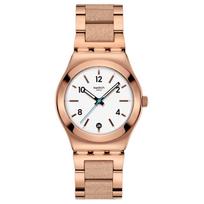SWATCH Holiday Series Quartz Movement 30 Meters Waterproof Date Display Unisex Swiss Watch 33mm White Dial Stainless Steel Strap YLG414G kvarcas