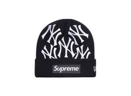 Supreme New York Yankees New Era Box Logo Beanie Navy One-Size gray