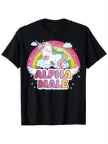 Rainbow Unicorn Alpha Male T-shirt XXXL pink