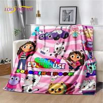 Animacinis mielas Gabby namelis Mergaitės minkšti pledai, Šiltas užklotas Patogus pledas Piknikui Lovoms Sofai Namams Miegamajam Size: 75*100cm, Weight: 230 GSM white