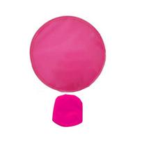 Solid Color Portable Round Nylon Summer with Pocket Folding Fans Circular Fan Flying Disk Child Toy pink