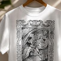 Nils Holgersson Vintage Illustration | Selma Lagerlof Scandinavian Literature | Classic Children's Book Art | Unisex Shirt 110 white