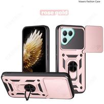 Slide Lens Armor Funda for Tecno Pova 7 Pro 5G Case for Tecno Pova 7 Pro 5G Case Magnetic Ring Stand Holder Cover Capa Tecno Pova 7 Pro 5G sidabras