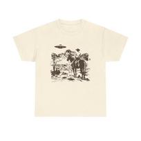 Vakarų kaubojaus NSO marškinėliai, Vintage kaubojaus ateivio marškinėliai, Vintage 90-ųjų marškinėliai Unisex marškinėliai M gray