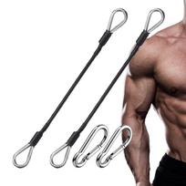 Gym Cable Extension For Home Gym Accessories For Tricep Pull Down And Leg Extensions Machine Fitness Rally Rope 2pcs CN black