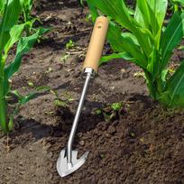 Hand Weed Remover Multifunctional Weeder Loose Soil Comfortable Handle Stainless Steel Puller Wood Handle 3 Tines green