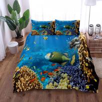 Marine Lives 3D Colorful Turtle Duvet/Doona Cover Set Single Twin Double Queen King Cal King Size Bed Linen Set 135x200cm blue