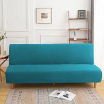 Lanmolife Armless Futon Sofa Bed Cover Solid Color Stretchable Folding Sofa Bed Covers Removable Cleaning Home Decor Living Room Spaces M 160-190