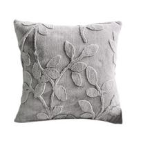 Plush Jacquard Pillow Cover Solid Color 3D Embossed Cushion 45x45cm