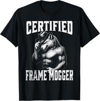 Frame Mogging - Funny Cringe Alpha Wolf T-Shirt S gray