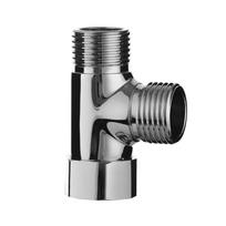 1/2  3 Way Brass Chrome Diverter Water Separator T Shape Faucet Adapter Valve Water Tap Splitter Shower Supply gray