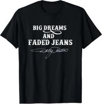 Big Dreams and Faded Jeans Dolly Parton T-Shirt 4XL black