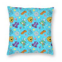 Bear In The Big Blue House Square Pillowcase Polyester Linen Velvet Pattern Decor Pillow Case Sofa Seater Cushion Cover 45x45 12x12Inch blue