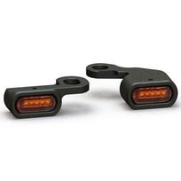 Rise Corporation Harley Sportster Softail Dyna LED Relocation Micro Mini Turn Signal Black Body Amber Lens for XL883 XL1200 juoda