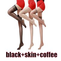 3Pairs Ultra Thin Thigh High Women Socks Sexy Breathable Striped Over The Knee Stock High Quality Women's Stockings & Hosiery EU 34-39 beige