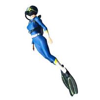 1:64 Resin Diving Miniature Sculpture Detailed Underwater Diver Model For Home Office Decors Landscape Ornament Gift black