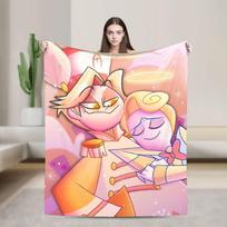 Hazbins Hotels Anime Vox Blanket Coral Fleece Plush Spring Autumn Multi-function Ultra-Soft Throw Blanket for Bed Travel Quilt Size: 75*100cm, Weight: 230 GSM white