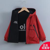 Big Kids Boys Thickened Fleece Reversible Casual Spring Outerwear Jacket 110cm