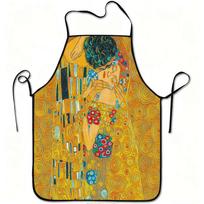 1pc Gustav Klimt The Kiss Art Print Apron, Durable and Easy to Clean, Adjustable Waistband, Polyester Material, for Kitchen Cook 70x80cm black