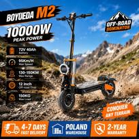 BOYUEDA M2 Suaugusiųjų Visureiginis Elektrinis Paspirtukas, Dvigubi Varikliai 10000W 72V 40Ah, 12  Visureigio Padangos, Dviguba Hidraulinė Pakaba, APP NFC Atrakinimas, LED Posūkio Signalai BOYUEDA M2-10000W72V40Ah-YY