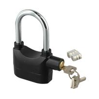Alarm Padlock with 110 Decibel Siren for Bike Security Anti Rust Lock Waterproof gray
