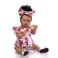 KEIUMI rankų darbo Bonecas Reborn Bebe Realista Grande 57cm Tan Skin Full Silicone Body Reborn Live Doll Bedtime Playmate žaislas 23 inch mėlyna