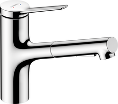 Plautuvės maišytuvas HANSGROHE Zesis Lean M34 Single Lever 50, ištraukiamu snapu, 2 srovių