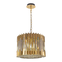 Pakabinamas šviestuvas MILAGRO RITZ GOLD, 7xE14 40W, metalas/kristalai, aukso sp, ø42x120cm
