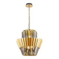 Pakabinamas šviestuvas MILAGRO DONNA GOLD, 9xE14 40W, metalas/kristalai, aukso sp, ø45x120cm