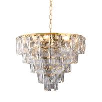 Pakabinamas šviestuvas MILAGRO CHELSEA GOLD, 6xE14 40W, metalas/kristalai, aukso sp, ø50x90cm
