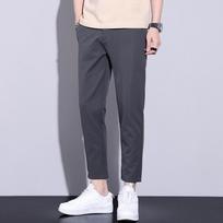 Solid Color Slim Nine-point Pants for Men Korean Style Trendy Light Business Men's Pants Versatile Small Trousers Casual Pants for Men 28 black