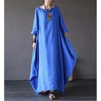 Women's Sexy Round Neck Solid Hemline Ruffles Personality Design Dress S