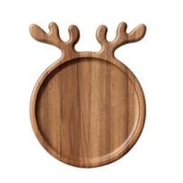 Kalėdinė medinė padėklo lėkštė elnio ragas medinis padėklas užkandžių mėsos ir sūrio lenta S brown