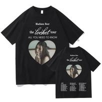 Madison Beer Locket T-Shirts Pure Cotton Fashion Casual Aesthetic Graphic Unisex Fans Shorts Sleeve Summer Tops Tees Streetwear XXL gray