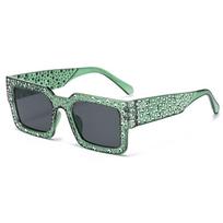 Retro Big Frame Women Square Sunglasses Black Rectangle Cool Men Sunglasses One Piece Designer Sun Glasses for Female Male MULTI gray