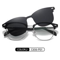 Clip On Polarized Sun Glasses Women Fashion Sunglasses Female Luxury Brand Vintage Myopia Prescription Optical Eyelasses Frame Large Size gray