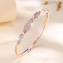 High-quality Versatile Micro-paved Zirconia Women's Simple and High-end Fashion Bracelet 17CM white
