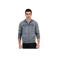 Michael Kors Solid Color Drawstring Zipper Hooded Long Sleeve Sweatshirt Men tops Gray CF452895MF-ASH M gray