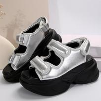 Big Size Thick Bottomsandalias De  Wedges Casual Fish Mouth Sports Sandals Women Breathable Non-slip Beach Shoes 36