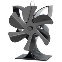 6 Blade Fireplace Fan Stove Fan Powerless Quiet Aluminum Chimney Fan 50°C To 350°C For Most Fireplaces Home Vents China Mainland black