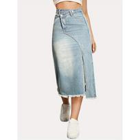 QICED Women's Fashion Casual Solid Color Print Skirt S