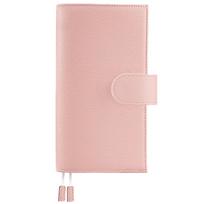 Hobonichi Techo Compatible Planner Genuine Grain 6 Card Pen 2 Snap Button Closure [KLAIE] Weeks/MEGA Cover, Leather, Pockets, Holder, Bookmarks, rožinė