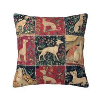 Individualus viduramžių kurtų pagalvės užvalkalas Whippet Sighthound šuo Minkštos prabangios pagalvės Dekoravimas namams 40X40CM beige