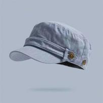 Solid Color Peaked Cap Adjustable Strap Fisherman Cap Retro Cadet Cap  For Men gray