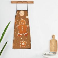 Christmas Gingerbread Man Apron Chef Cooking Cuisine Tablier Bib Kitchen Cleaning Pinafore for Women Men Gardening 38x47cm orange