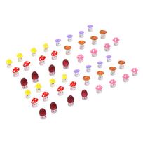48pcs Mini Mushrooms Tiny Resin Mushroom Figurines for DIY Miniature Landscape Decorations Roseate Yellow Red Purple white