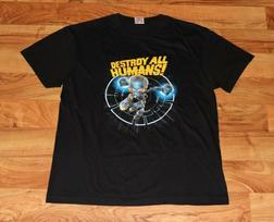 Destroy All Humans! Rare T-Shirt Cotton Unisex S-5XL Short Sleeve L209 S brown