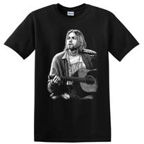 Kurt Cobain Nirvana Rock Legends T Shirt Tribute Portrait Tee L gray
