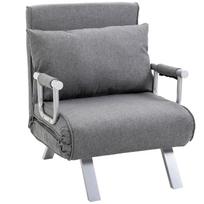 3 viename miegamoji sofa-lova, reguliuojamas atlošas, pagalvėlė, svečių lovos lininis audinys, sulankstoma kėdė svetainei, miegamajam 65 x 69 x 80 cm Šviesiai pilka 65 x 69 x 80 cm šviesiai pilka spalva