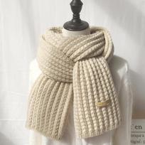 New Winter Men's Scarf Knitted Wool Solid Color Korean Style Couple Versatile Fashion Simple Thickened Warm Scarf More than 175cm beige